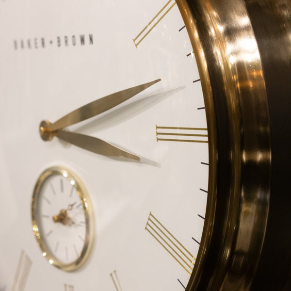 Barker & Brown Clock White/Brass 49cm