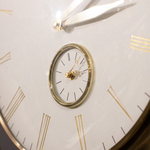 Barker & Brown Clock White/Brass 49cm