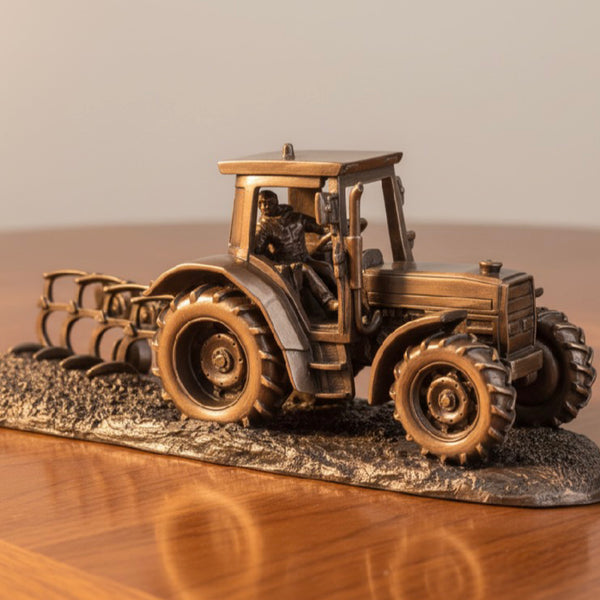 Tractor and Plough by Genesis Fine Art