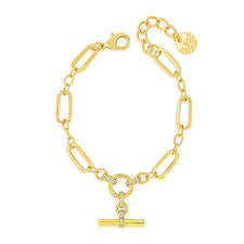 Chain link T-Bar Bracelet in Gold by Absolute Jewellery