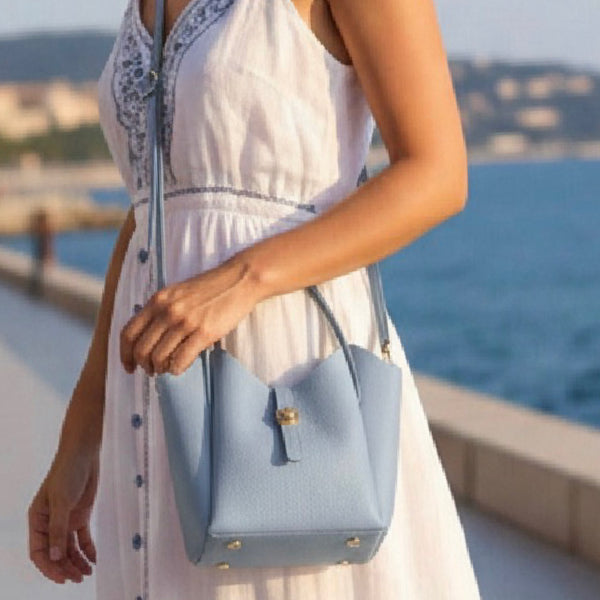 The Val in Light Blue by Suie Valentini (Genuine Leather )