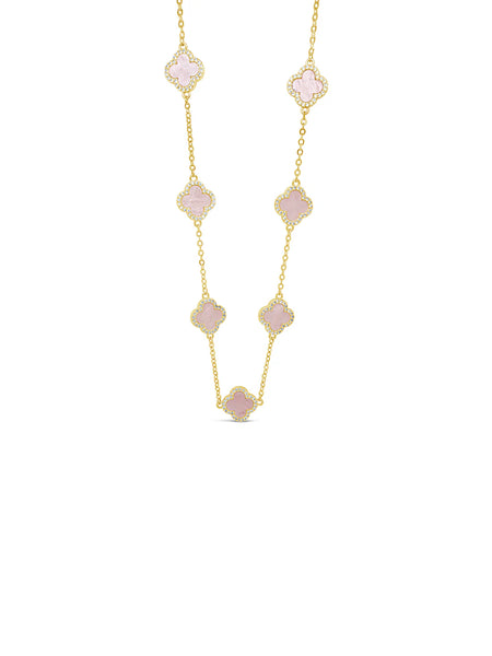 Gold and pink Clover Necklace by Absolute