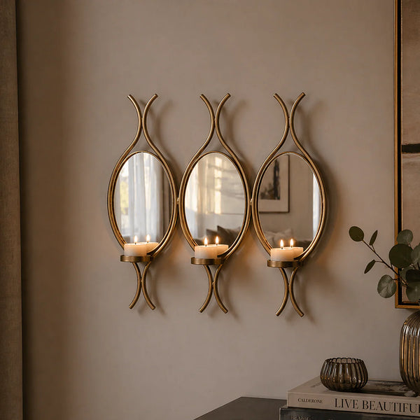 Claude Mirrored Triple Sconce by Mindy Brownes