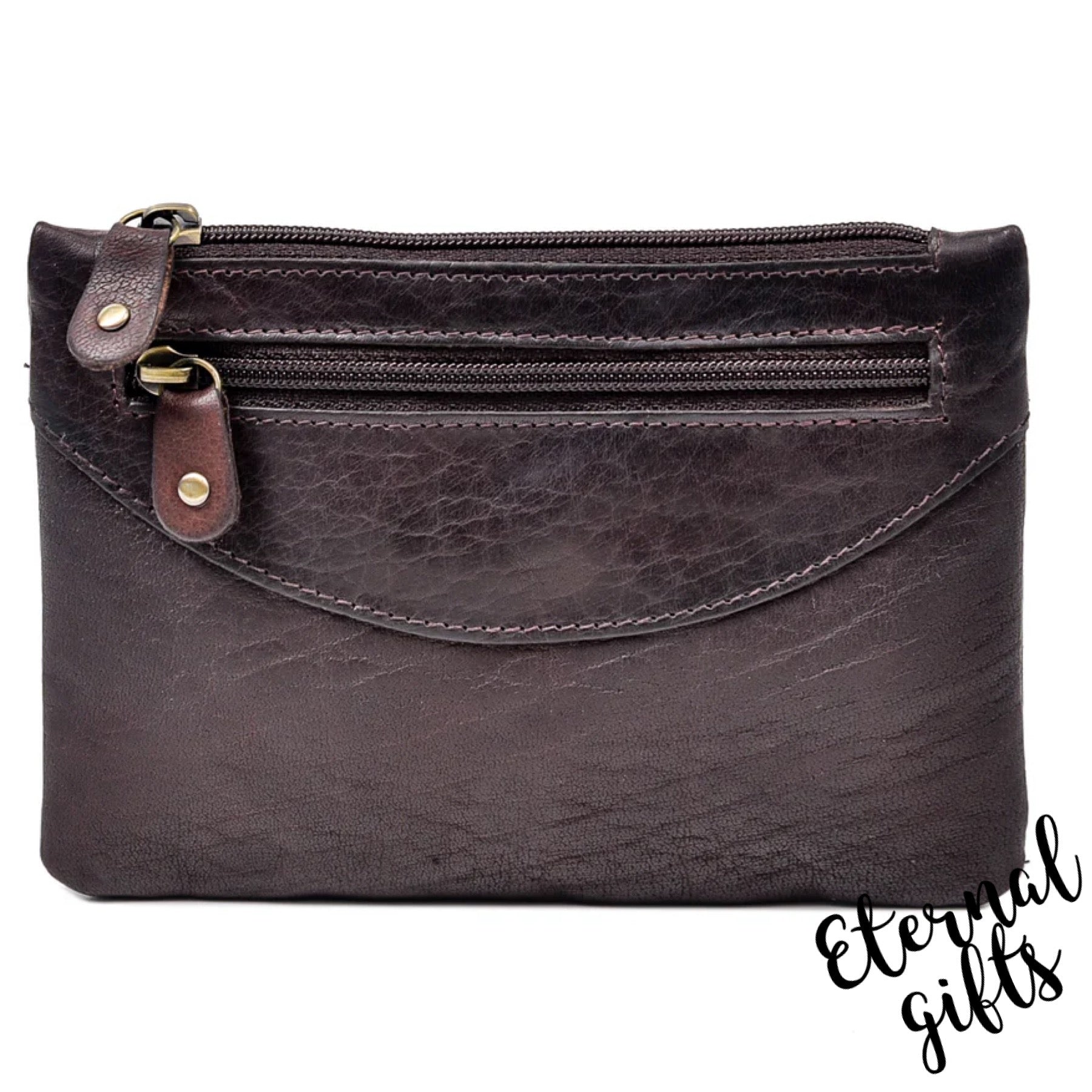 Top zip Purse in Brown by Tinnakeenly Leathers