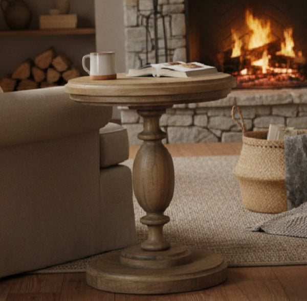 Rustic Pillar Round Table
