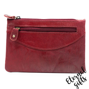 Top zip Purse Red Tinnakeenly Leathers