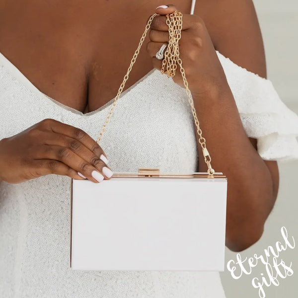 The Cara Clutch Handbag in White