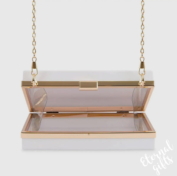 The Cara Clutch Handbag in White