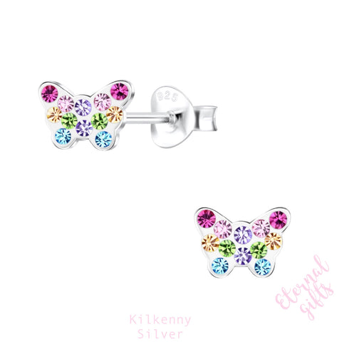 Multicolour Butterfly Earrings by Kilkenny Silver