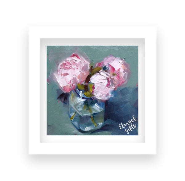 Peonies Limited Edition Art 30 X 30 Framed by Karen Wilson Art