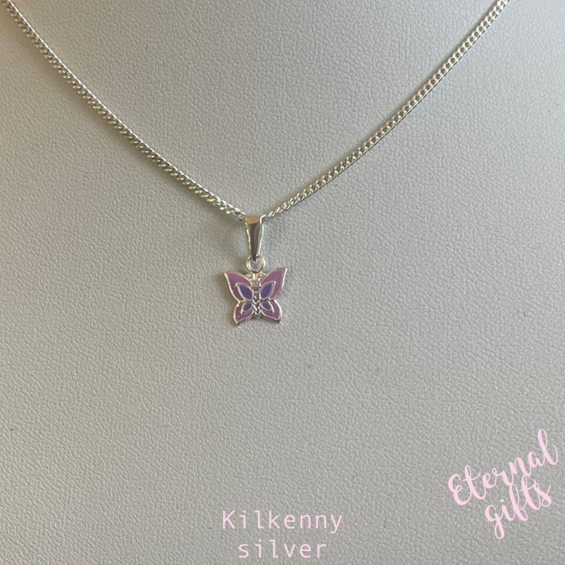 Purple Butterfly Necklace by Kilkenny Silver