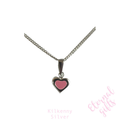 Pink Heart Necklace by Kilkenny Silver