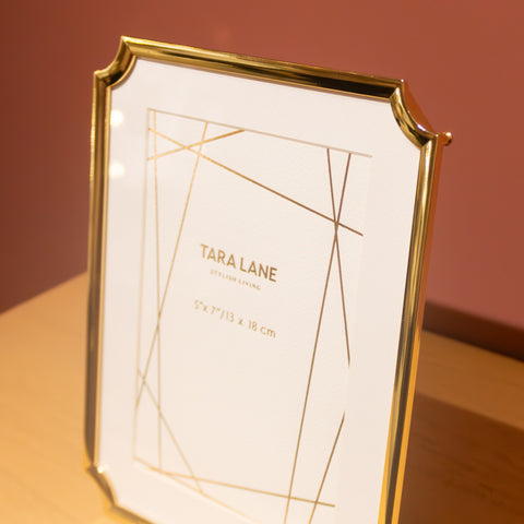 The Mila Photo Frame in Gold with White Mount 5” X 7”