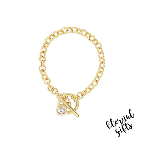 T-Bar Bracelet in Gold by Absolute Jewellery