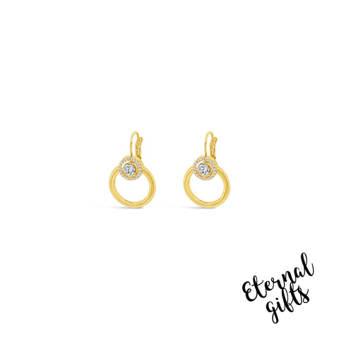 Gold Fish Hook Circle Earrings by Absolute Jewellery