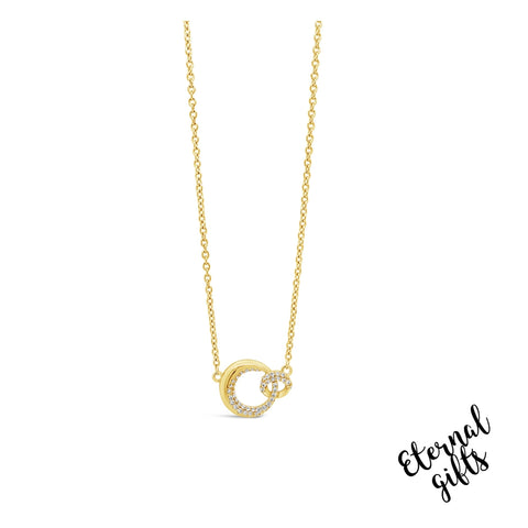 Interconnected Circle Necklace in Gold by Jewel Absolute Jewellery