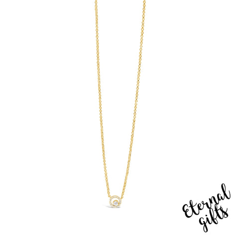 Small Circle Diamond Necklace in Gold by Jewel Absolute Jewellery