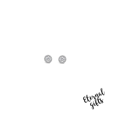 Halo Studs in Silver by Jewel Absolute Jewellery