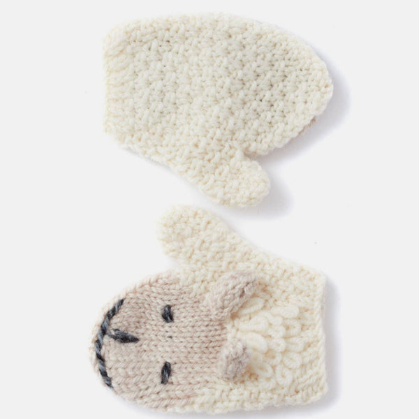 Shepley Baby Aran Wool Mittens - Cream