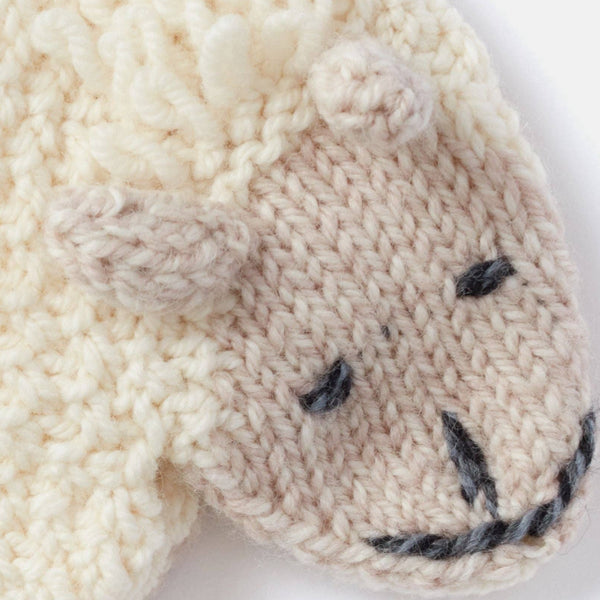 Shepley Baby Aran Wool Mittens - Cream