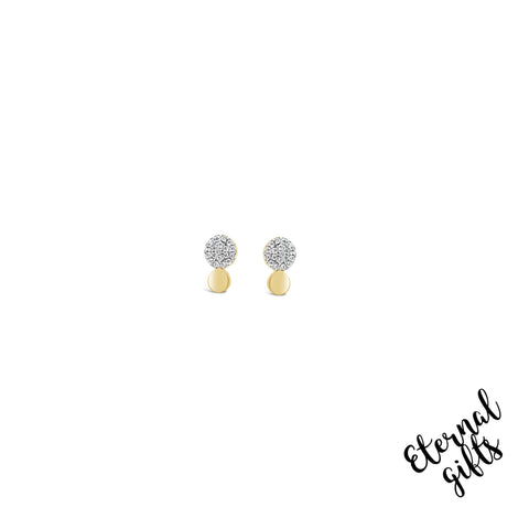 Diamonte Drop Gold Earrings by Jewel Absolute Jewellery