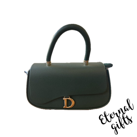 The D in Green Handbag