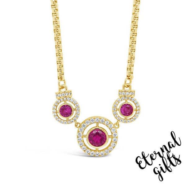 Cerise Pink Necklace in Gold by Absolute Jewellery