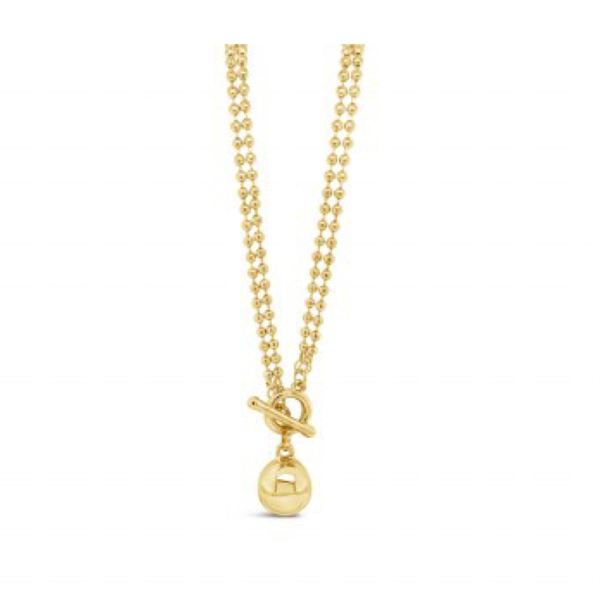 Beaded T Bar Necklace in Gold by Absolute Jewellery