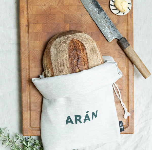 Irish Linen Bread Bag ‘Arán’ by We Make Good