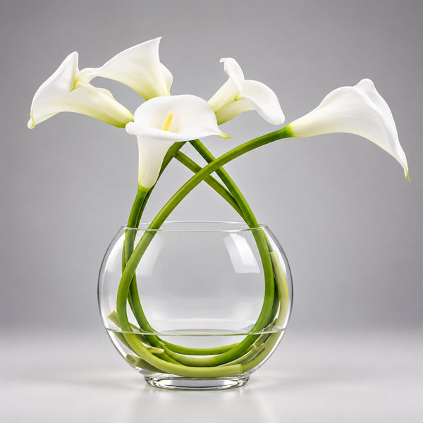 Real Touch Calla Lily Vase with Faux water 29cm