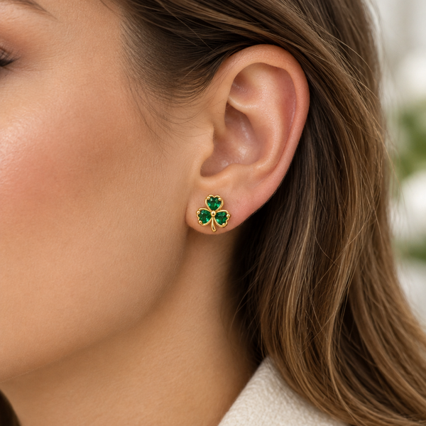 Séala Clover Earring in Emerald by Absolute Jewellery