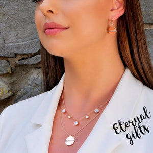 Rose Gold Diamante & Opal Double Necklace by Absolute Jewellery