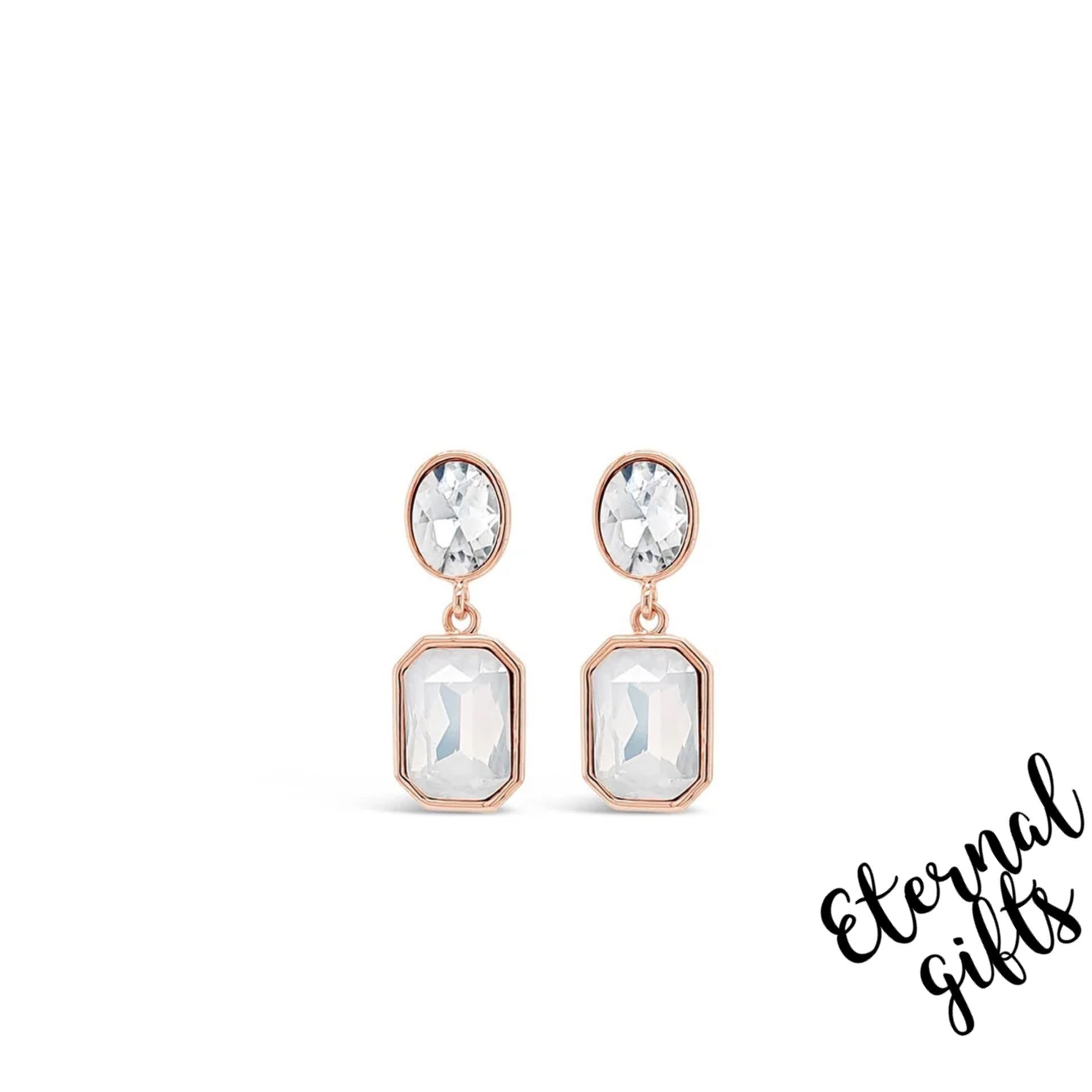 Drop Opal in Rose Gold Earrings by Absolute Jewellery