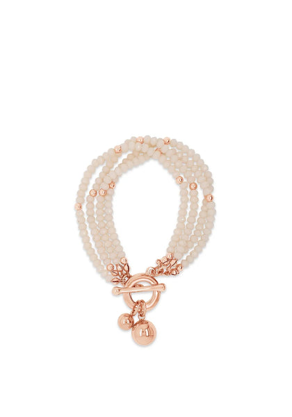 Rose Gold Long Tassel And Pink Pearl Necklace,by Absolute Jewellery