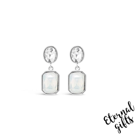 Silver Opal Drop Earrings by Absolute Jewellery