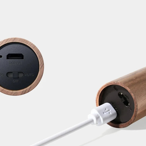 Smart Baton Light Natural Walnut Wood by Gingko Design