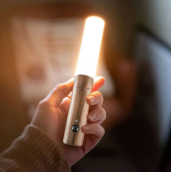 Smart Baton Light Natural Walnut Wood by Gingko Design