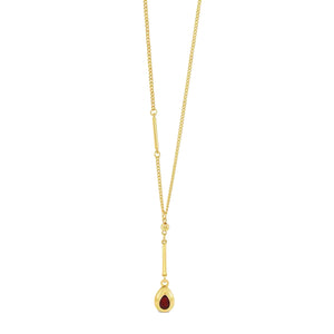 Long Gold and Siam Chain by Absolute Jewellery (30”)