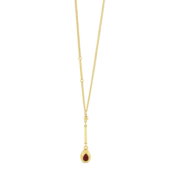 Long Gold and Siam Earrings