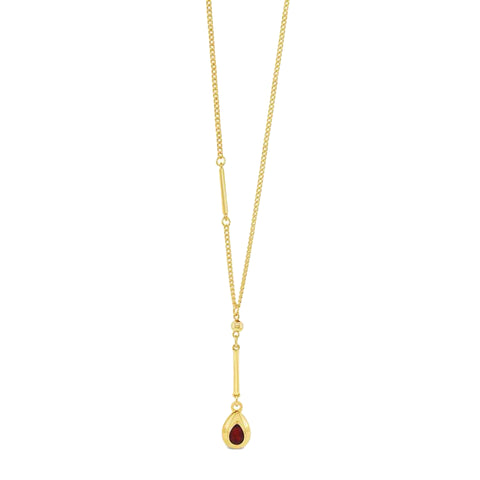 Long Gold and Siam Chain by Absolute Jewellery (30”)