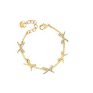 Gold and Diamonte Bracelet by Absolute Jewellery