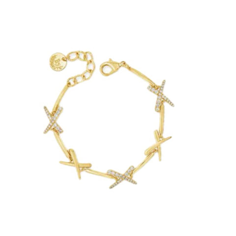 Gold and Diamonte Bracelet by Absolute Jewellery