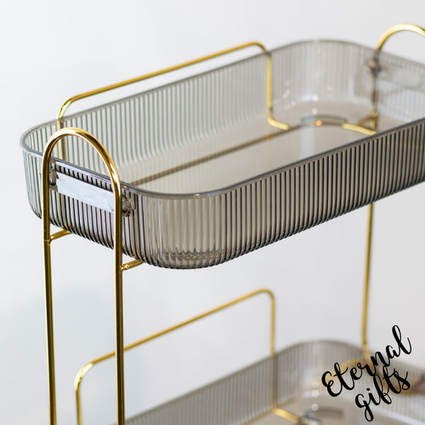 Cosmetics Organiser 2 Shelf in Gold