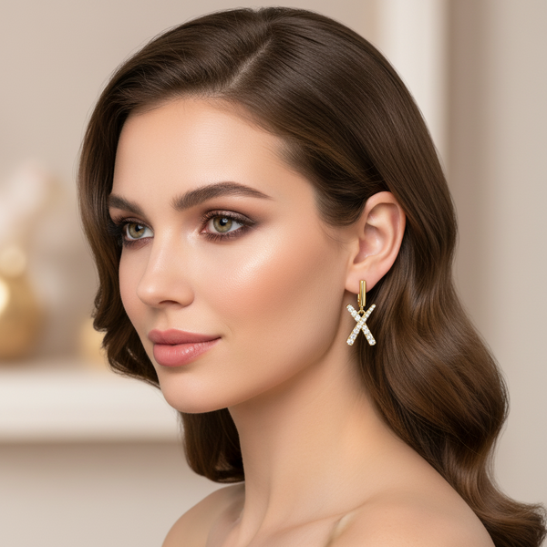 Gold and Diamond Earrings by Absolute