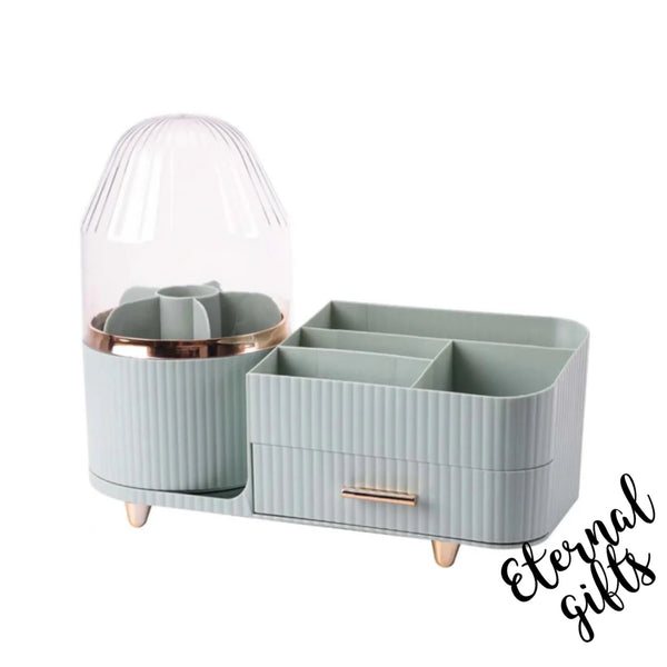 Rotating Cosmetics Organiser in Duck Egg Blue
