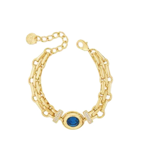 Chunky Gold Bracelet in Midnight Blue by Absolute Jewellery