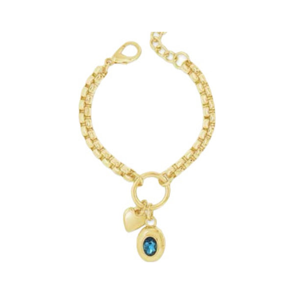 T Bar Gold and Midnight Blue necklace by Absolute Jewellery