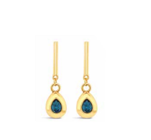 Long Gold and Midnight Blue Pendant Chain by Absolute Jewellery 30”