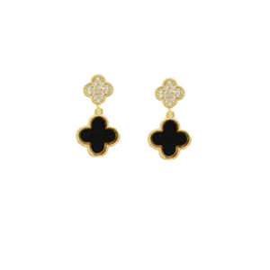 Gold and Jet Drop Earrings by Absolute Jewellery