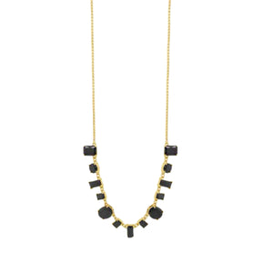 Gold and Jet Stone Necklace by Absolute Jewellery